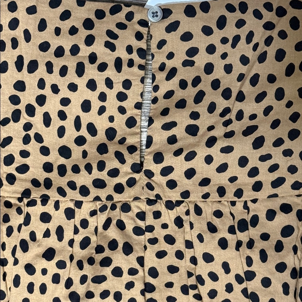 J. Crew Tan and Black Polka Dot Ruffle Sleeve Camisole - Picture 9 of 10